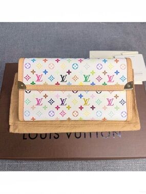 Louis Vuitton Monogram multicolor Takashi Murakami long wallet.